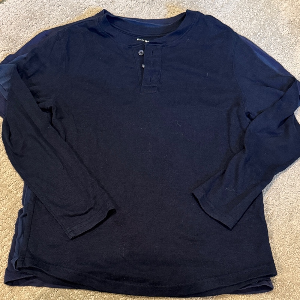 Old Navy Boys Dark Blue Long Sleeve Henley